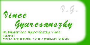 vince gyurcsanszky business card