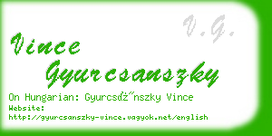 vince gyurcsanszky business card